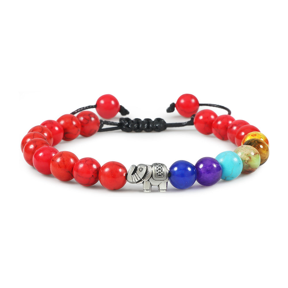Pulsera ajustable trenzada de aleación de elefante al por mayor